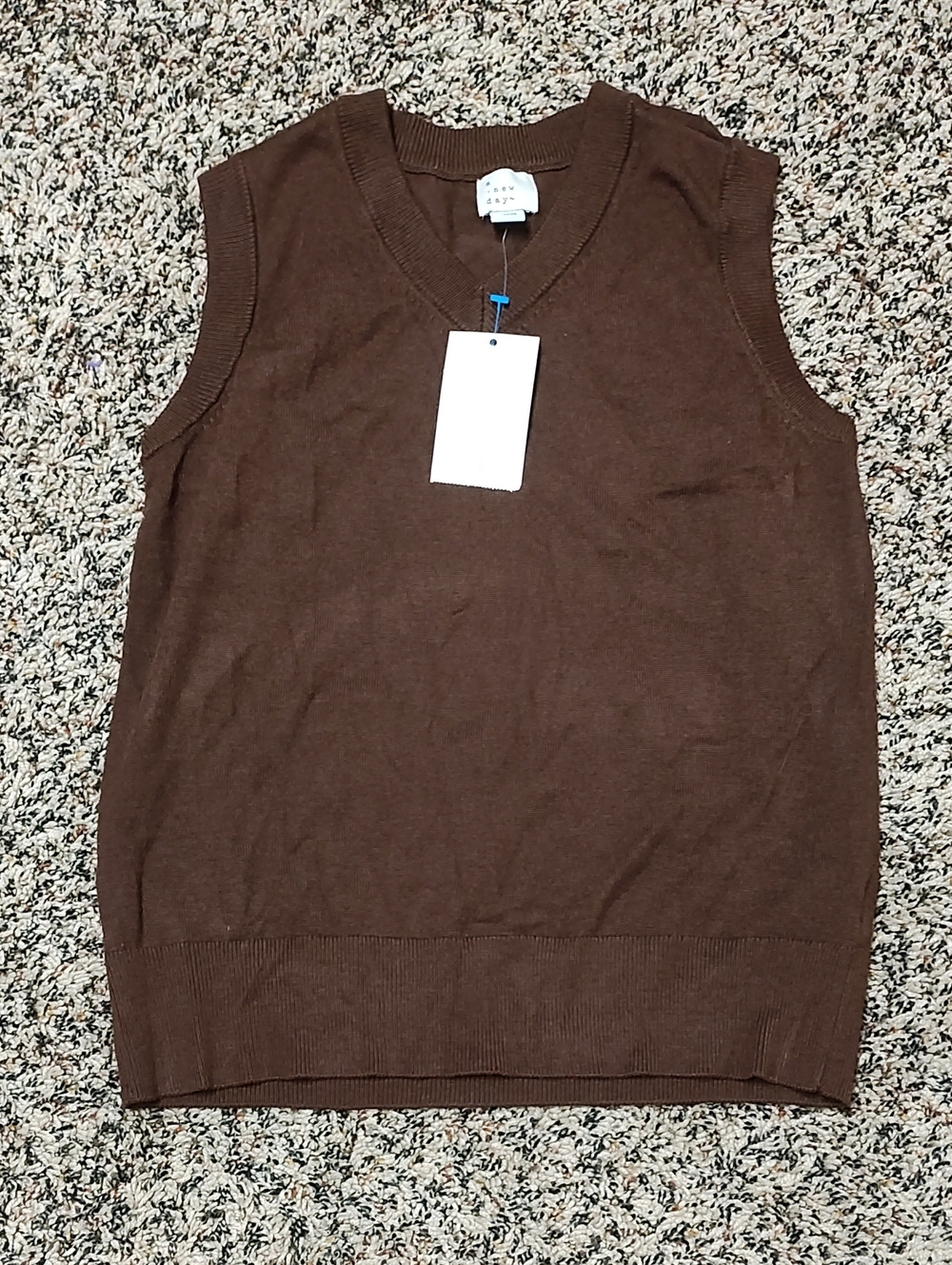 A New Day | Sleeveless V-Neck Ribbed Top - Brown